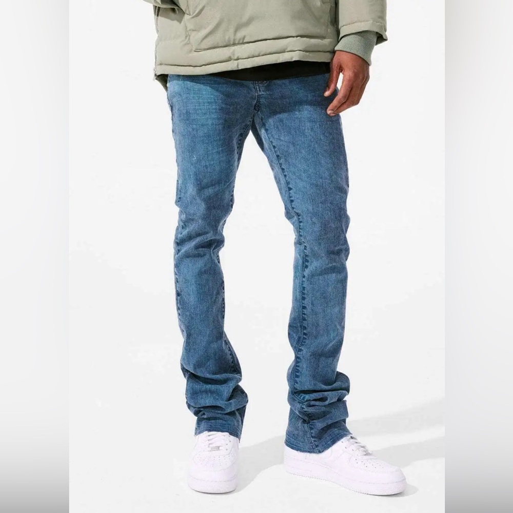 Men JORDAN CRAIG Colored Flare Stacked Denim Jeans